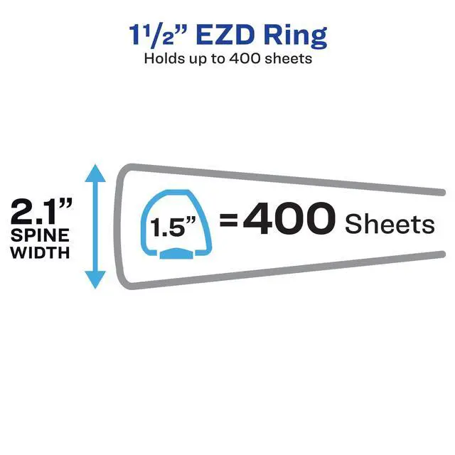 Alt view image 2 of 6 - (R) Durable View 3 Ring Binder, 1-1/2 Inch EZD Rings, 1 Black Binder (09400) (Pack of 12)