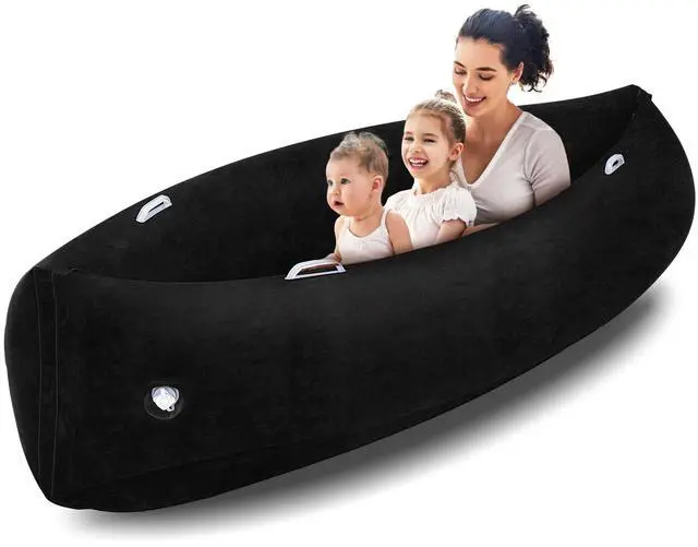 Main image of Extra Large 80/60inch Comfy Peapod Sensory Chair for Kids Gift for Reading Corner Inflatable Classroom Furniture Sensory Toys for Kids Children with Autism(Black,80 Inch)