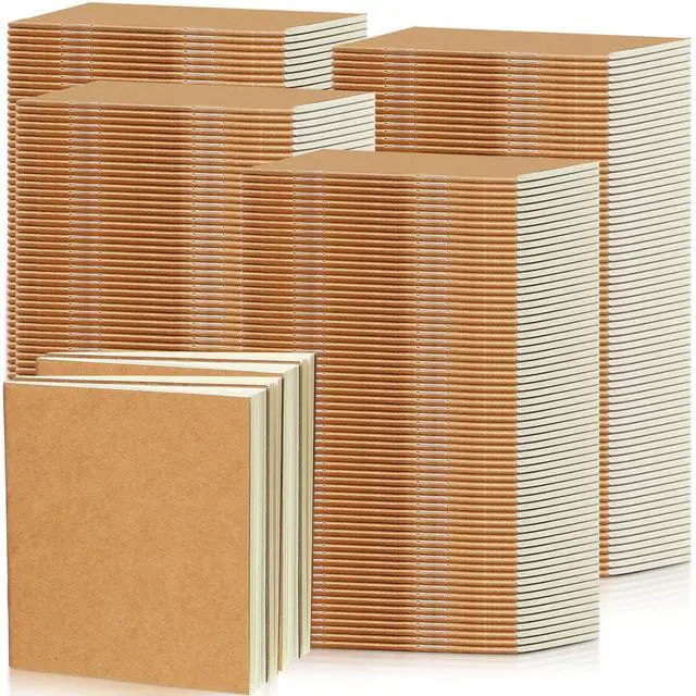Main image of 300 Pack Mini Notebooks Bulk Small Notepad Unlined Journals Pocket Blank Sketchbooks Kids Students Gifts Back to School Supplies 4 x 4 Inch 24 Sheets(Kraft)