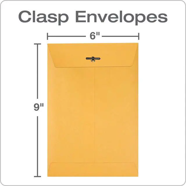 Alt view image 2 of 6 - 6 x 9 Clasp Envelopes, 500 Pack, Document Envelopes with Gummed Flap, Heavyweight 28 lb Paper with Reinforced Holes and Double Prong Clasp, Brown Kraft