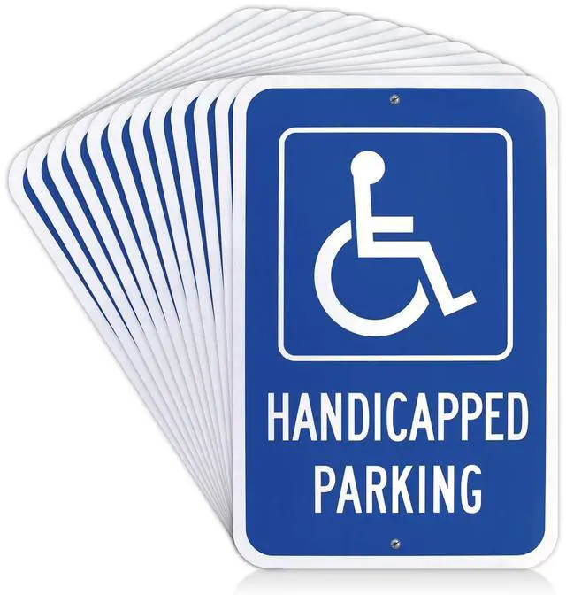 Main image of 12-Pack Handicapped Parking Sign 12x18 Engineer Grade Aluminum