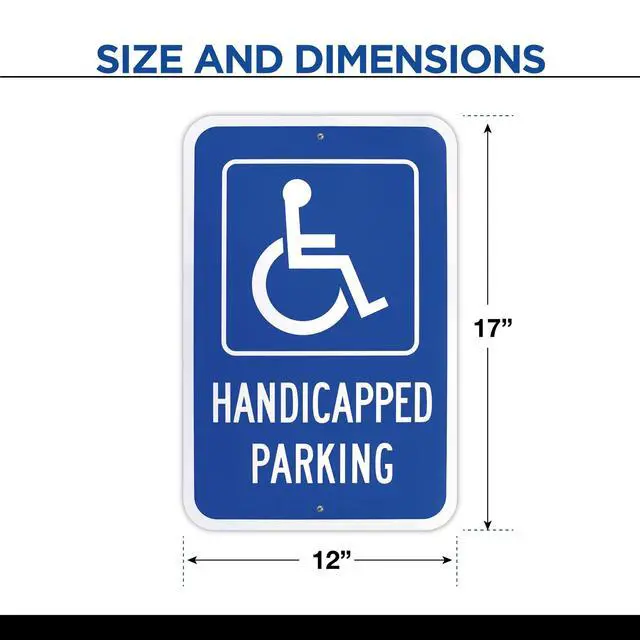 Alt view image 2 of 6 - 12-Pack Handicapped Parking Sign 12x18 Engineer Grade Aluminum