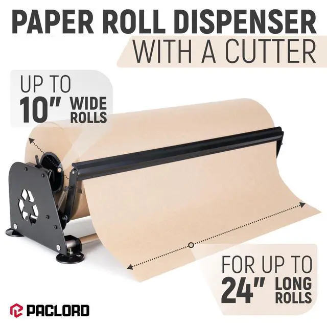 Alt view image 2 of 6 - 24" Paper Roll Dispenser with Cutter, Next Gen, Non-Slip Suction Feet | Heavy-Duty Paper Roll Dispenser for Kraft, Freezer, Newsprint & Butcher Paper Rolls, Fits Rolls up to 10" Diameter