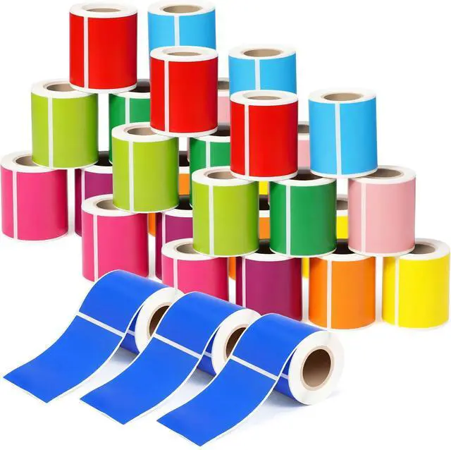 Main image of 3000 Pcs Rectangular Colored Moving Labels Stickers Waterproof Coded Stickers Adhesive Moving Labels for Color Coded File Name Tags (2x3inch)