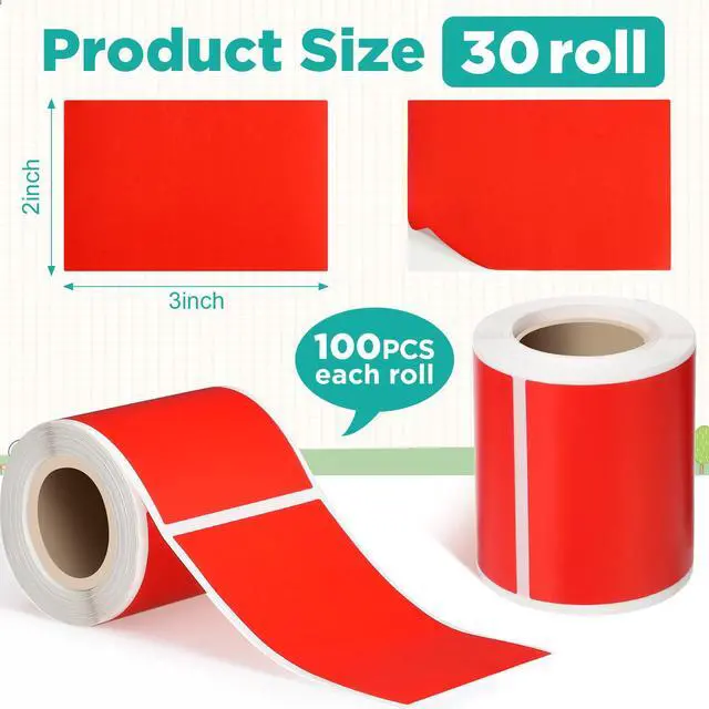 Alt view image 2 of 6 - 3000 Pcs Rectangular Colored Moving Labels Stickers Waterproof Coded Stickers Adhesive Moving Labels for Color Coded File Name Tags (2x3inch)