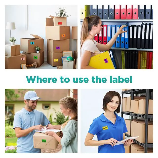 Alt view image 5 of 6 - 3000 Pcs Rectangular Colored Moving Labels Stickers Waterproof Coded Stickers Adhesive Moving Labels for Color Coded File Name Tags (2x3inch)