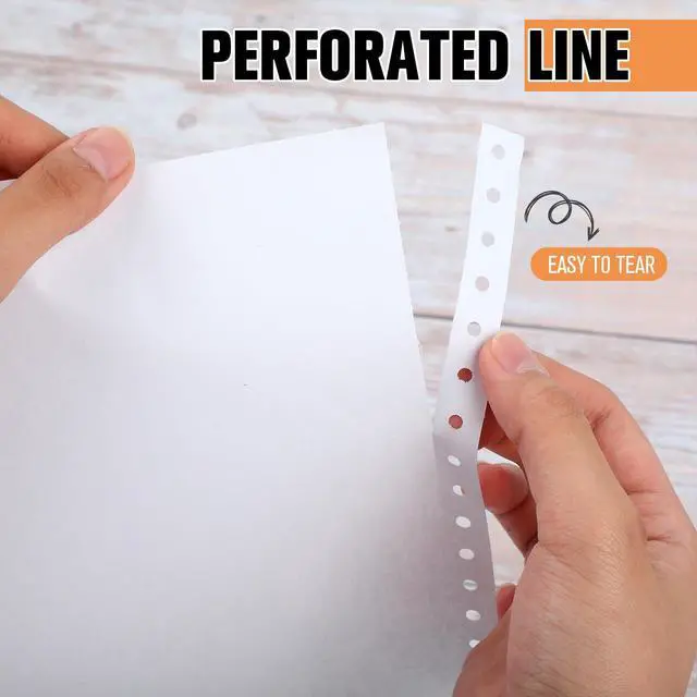 Alt view image 4 of 6 - Blank 9.5x11 Inches Continuous Feed Computer Paper Fanfold for Printers Perforated Edge 1-part, 1600 Sheets Perfect for Receipts, Invoices, Bill List, 92 Bright, 20 lb
