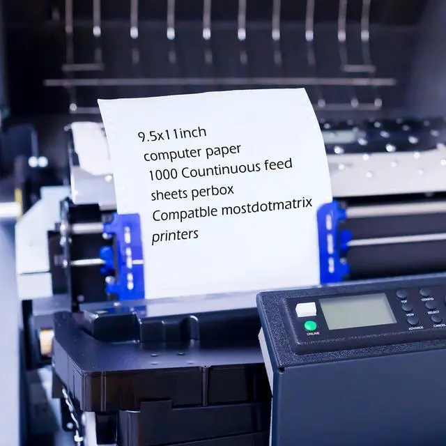 Alt view image 5 of 6 - Blank 9.5x11 Inches Continuous Feed Computer Paper Fanfold for Printers Perforated Edge 1-part, 1600 Sheets Perfect for Receipts, Invoices, Bill List, 92 Bright, 20 lb