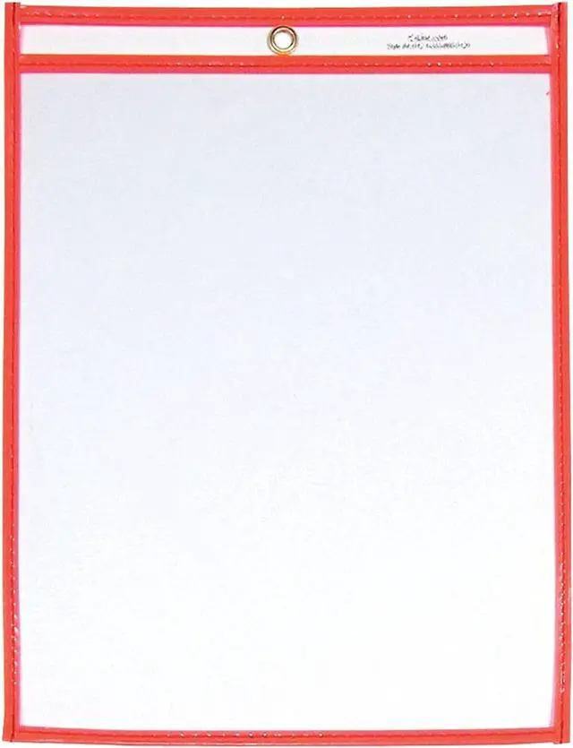 Main image of Neon Stitched Shop Ticket Holders, Orange, Both Sides Clear, 9 x 12 Inches, 15 per Box (43912) (Pack of 5)