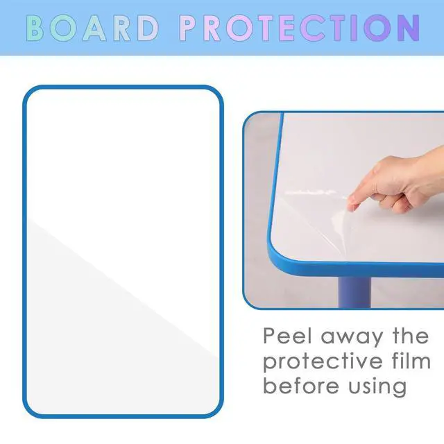 Alt view image 5 of 6 - 48 X 30 Dry Erase Rectangle Activity Table, Adjustable Height (15"-24") Magnetic Whiteboard Table with Ball Glides, Ideal for Writing & Drawing, Daycares, Preschools, Classroom, Home