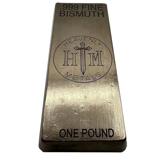 Alt view image 2 of 4 - 1 Pound 99.9% Pure Bismuth Hand Poured Metal Bullion Bar Ingot Collectible Element for Display, Science Experiments, Crystal Growing or Paperweight