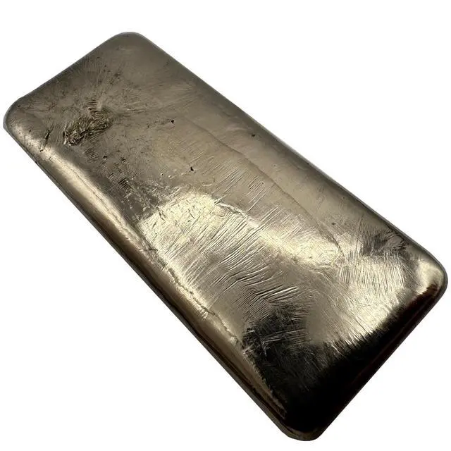 Alt view image 4 of 4 - 1 Pound 99.9% Pure Bismuth Hand Poured Metal Bullion Bar Ingot Collectible Element for Display, Science Experiments, Crystal Growing or Paperweight