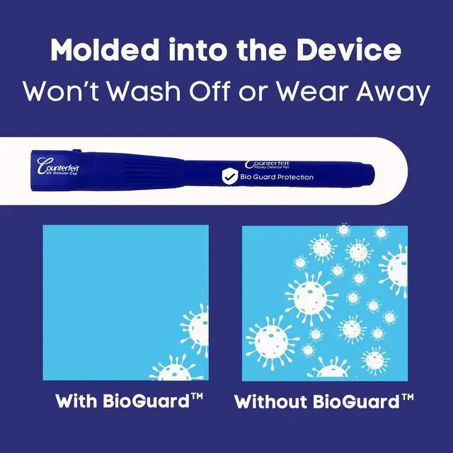 Alt view image 4 of 6 - BioGuard Dual Test Counterfeit Money Detector Pen withUV Light Head (6 Pack Dual Test)