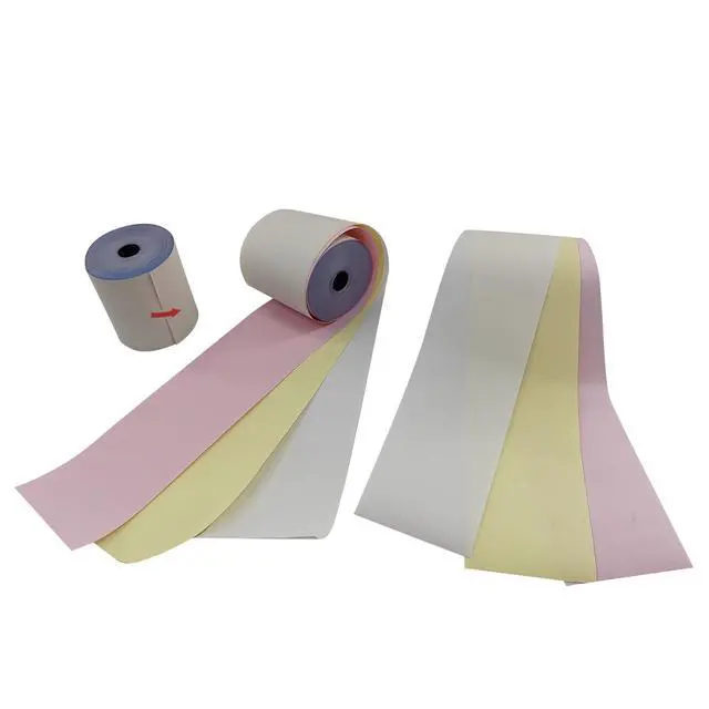 Alt view image 6 of 6 - 3-Ply Carbonless 3" x 65' White/Canary/Pink Receipt Paper (32 Rolls) for Restaurants, Kitchen & POS Cash Registers | Compatible with Star Micronics SP700, SP2000, UP389, Omni 480, TMU 220