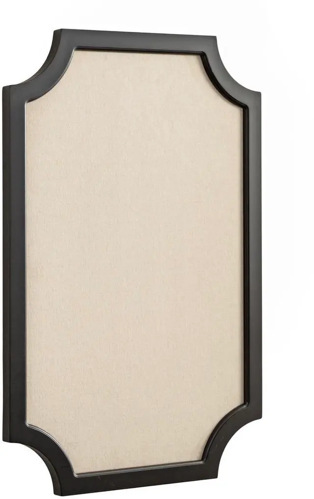 Main image of Hogan Framed Scalloped Decorative Wall Pinboard; Black; 24 x 36; Rustic Modern Farmhouse Bulletin Board for Wall Organization and Decorative Displays