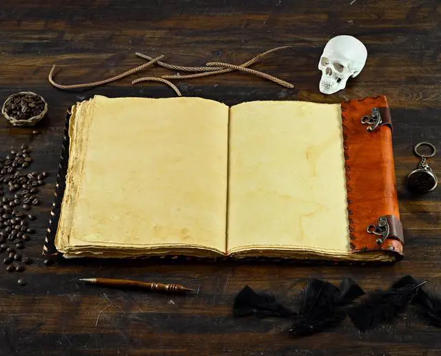 Alt view image 2 of 6 - XXXL 22X14 Hocus Pocus Book of Spells Hocus Pocus Spell book Prop Gifts Halloween Decorations Decor Leather Journal Writing Book Of shadow Best Christmas Gifts For Men And Women