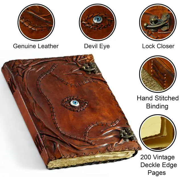 Alt view image 3 of 6 - XXXL 22X14 Hocus Pocus Book of Spells Hocus Pocus Spell book Prop Gifts Halloween Decorations Decor Leather Journal Writing Book Of shadow Best Christmas Gifts For Men And Women