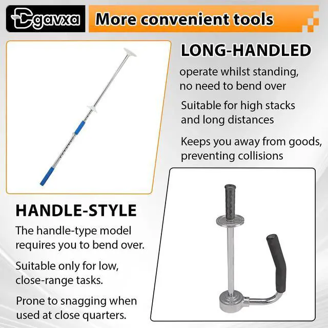 Alt view image 6 of 6 - 3-Pack Long Handle Stretch Wrap Dispenser with Safety Knife, Stretch Wrap Dispenser Long 48" Wrap Pole for Pallet Wrap Stretch Film, Rolls 1.5" to 3" Diamater, Fits 12"-24" Rolls (Film Not Included)