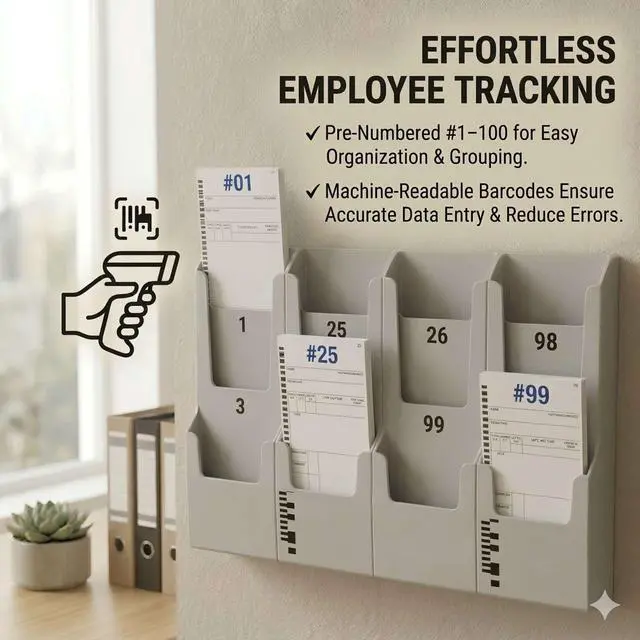Alt view image 5 of 6 - 1000 44100-10 Weekly Time Cards, Compatible with Pyramid 4000 & 5000 Series | Fits 4000Pro/4000ProK; Weekly Single-Sided, 3.5 x 9 in, 10 Boxes of 100