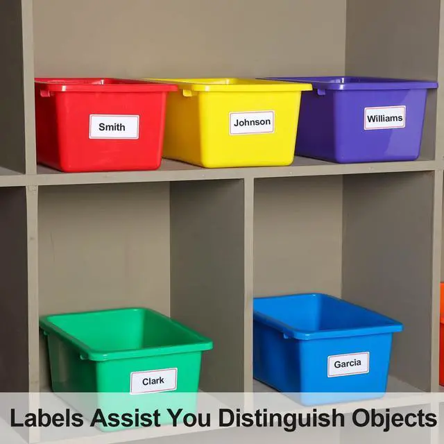 Alt view image 4 of 6 - 24 Pack Book Bins for Classroom Plastic Cubby Storage Bins Colored Kids Toy Organizer Container with 120 Pcs Self Adhesive Label for Student Teacher Library School Office Home(Rainbow Color)