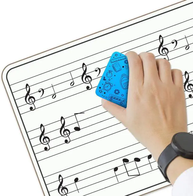 Alt view image 4 of 6 - 24 Pack Dry Erase Music Staff White Boards 9" X 12 Inch Lapboard Double Sided Musical Notes whiteboard for Kids Students, Musicians and Home Erasers Included