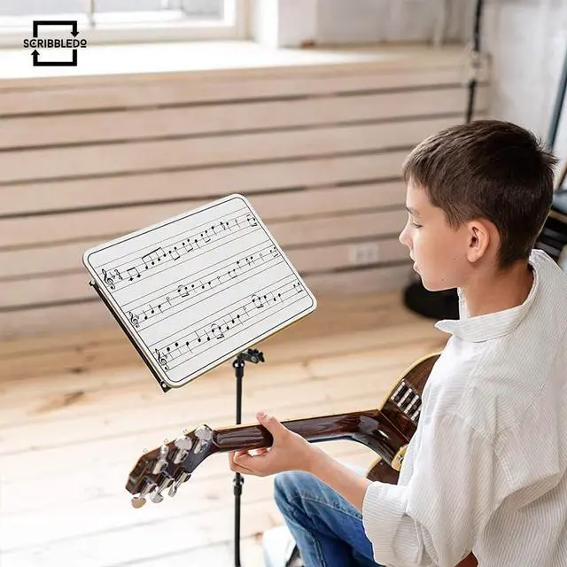 Alt view image 6 of 6 - 24 Pack Dry Erase Music Staff White Boards 9" X 12 Inch Lapboard Double Sided Musical Notes whiteboard for Kids Students, Musicians and Home Erasers Included