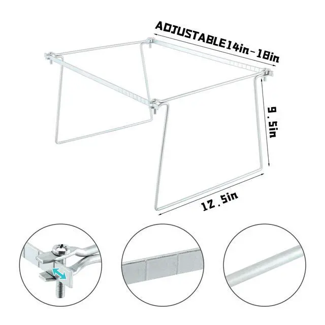 Alt view image 2 of 6 - 8 Pack Hanging File Frame Heavy Duty Steel Hanging File Folder Frame Letter Size Files Cabinet Rails Files Drawer Organizer for Desk Cabinet Shelves Without Folder Adjustable(14 to 18 Inch)
