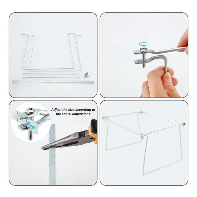 Alt view image 3 of 6 - 8 Pack Hanging File Frame Heavy Duty Steel Hanging File Folder Frame Letter Size Files Cabinet Rails Files Drawer Organizer for Desk Cabinet Shelves Without Folder Adjustable(14 to 18 Inch)
