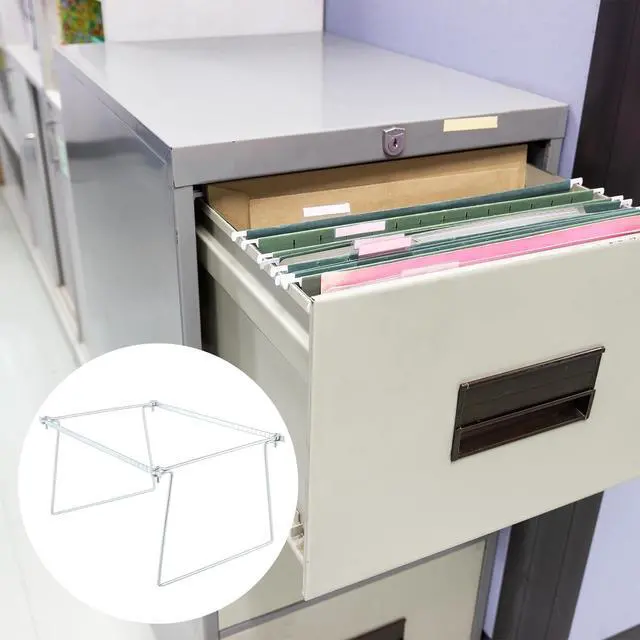 Alt view image 5 of 6 - 8 Pack Hanging File Frame Heavy Duty Steel Hanging File Folder Frame Letter Size Files Cabinet Rails Files Drawer Organizer for Desk Cabinet Shelves Without Folder Adjustable(14 to 18 Inch)