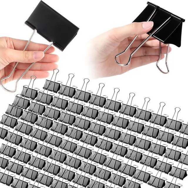 Main image of 72 Pcs 3 Inch Jumbo Binder Clips Extra Large Binder Clips Bulk Black Big Heavy Duty Metal Giant Large Paper Clamps for Office and Home Supplies Organization Kitchen Food Bags Drawing