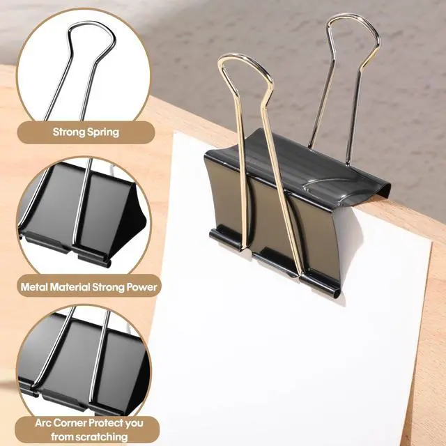 Alt view image 3 of 6 - 72 Pcs 3 Inch Jumbo Binder Clips Extra Large Binder Clips Bulk Black Big Heavy Duty Metal Giant Large Paper Clamps for Office and Home Supplies Organization Kitchen Food Bags Drawing
