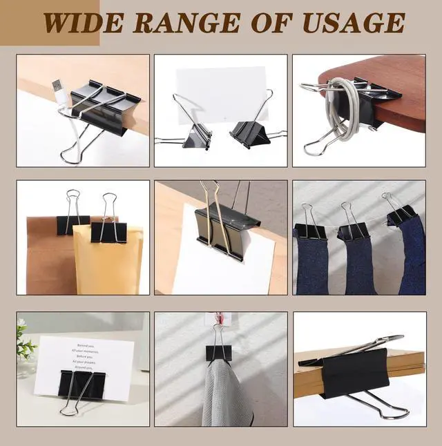 Alt view image 5 of 6 - 72 Pcs 3 Inch Jumbo Binder Clips Extra Large Binder Clips Bulk Black Big Heavy Duty Metal Giant Large Paper Clamps for Office and Home Supplies Organization Kitchen Food Bags Drawing