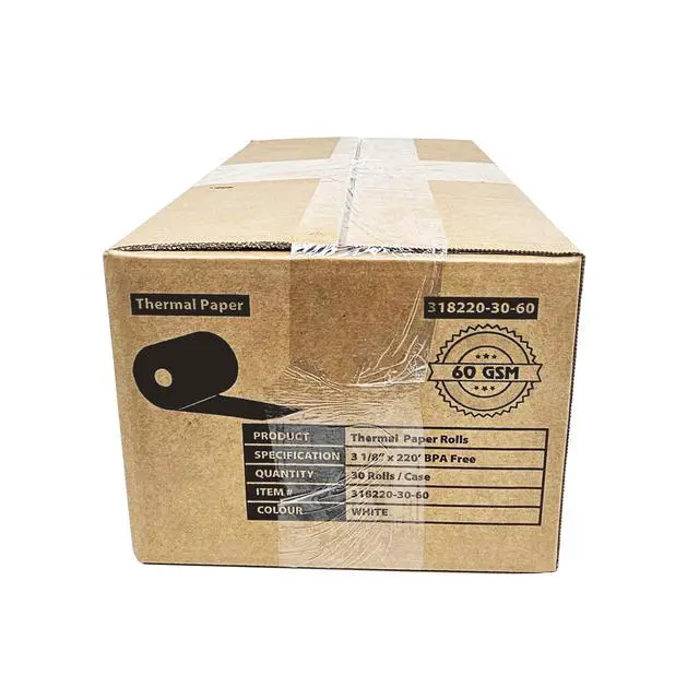 Alt view image 4 of 6 - (30 Rolls - 60 GSM Heavy Thermal) 3 1/8 x 230 Thermal Paper Receipt Rolls fits all Clover POS Cash Register Printers, Star Micronics SCP700 TSP100 TSP300 TSP400 from