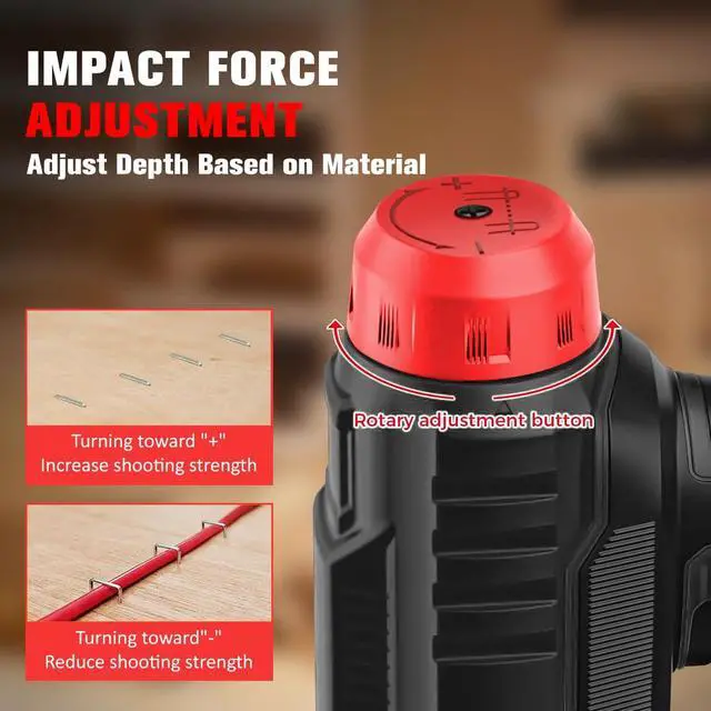 Alt view image 4 of 6 - 20v Cordless Staple Gun Brad Nailer 2 in 1 Aluminum Metal magzine 1 Hour Fast Charger 2000mA Lithium Battery 2000pcs Free Staples(90 4/51000+18GA 1x1000) in Tool Case