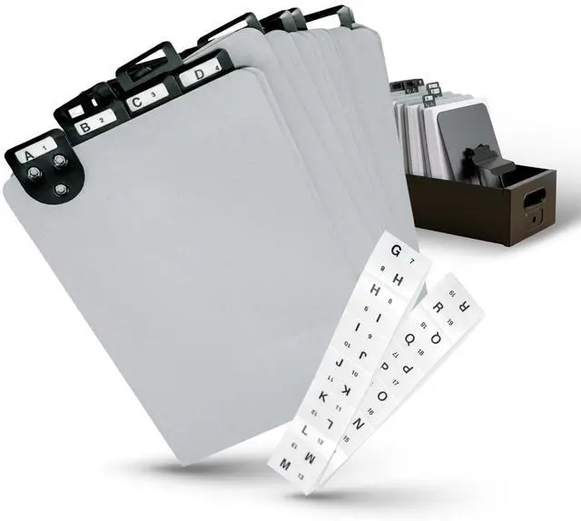 Main image of Martin Yale 14254 Posting Tray Index Set, 25 Press-Board Dividers for 6" x 9" Sheets, Includes A-Z Categories and Blank Inserts, Metal Tab Index