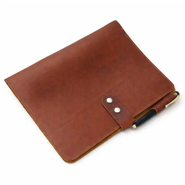 Alt view image 2 of 6 - Premium Leather 3-Ring Binder Portfolio, 8.5x11 Inch Letter Size Organizer Folder, Refillable 3-Hole Paper BusinessBinder, Resume Folio for Men and Women (Tan)