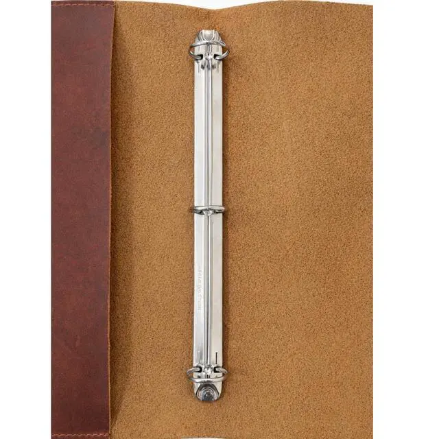 Alt view image 5 of 6 - Premium Leather 3-Ring Binder Portfolio, 8.5x11 Inch Letter Size Organizer Folder, Refillable 3-Hole Paper BusinessBinder, Resume Folio for Men and Women (Tan)