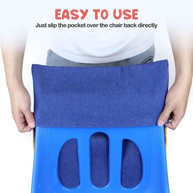 Alt view image 6 of 6 - 16PCS Chairback Buddy Pockets Chart with 2 Heavy Duty Storage Pocket,School Supplies Chair Back,Standard Denim Storage Organizer for Classroom Chair (Green)