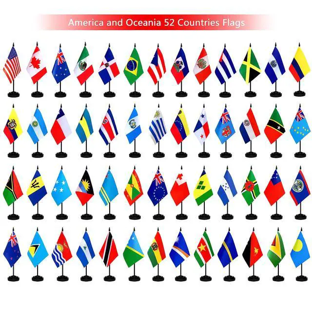 Alt view image 4 of 6 - 202 Countries International World Desk Flags Set Small Mini Office Table Stick Flag with Stand Base,All Countries Flags,5x8 Inch