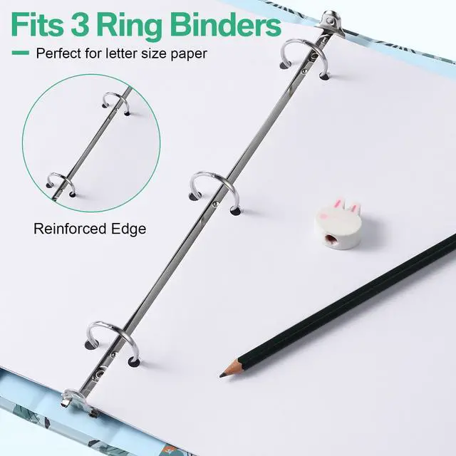 Alt view image 3 of 6 - 400 Pieces 50 Sets 3 Ring Binder Dividers with Tabs 11. 5 x 9 Inch 8 Tab Dividers for 3 Ring Binders Letter Size Page