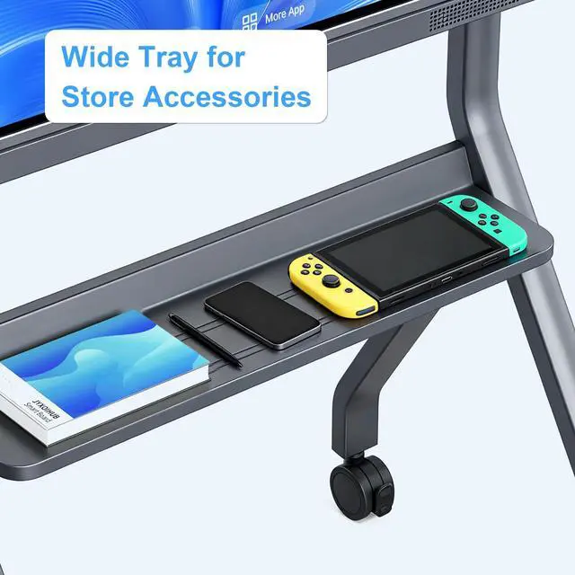 Alt view image 5 of 6 - Smart Board Stand for 42" 75" Interactive Smart Whiteboard, Height Adjustable Mobile Portable Stand with Four Lockable Wheels for Classroom Home Office Business Studio