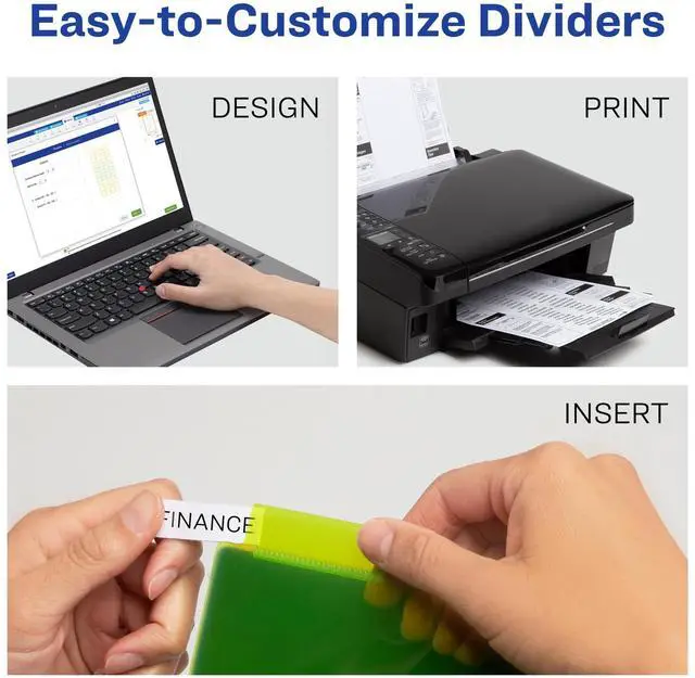 Alt view image 4 of 6 - Dividers for 3 Ring Binders, 5-Tab Two-Pocket Plastic Binder Dividers, Multicolor (24 Sets of 11906)