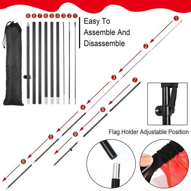 Alt view image 4 of 6 - 3 Sets Tacos Burritos Feather Flag 11ft Mexican Food Swooper Flag Mexican Restaurants Advertising Banner Sign for Business with Carbon Fiber Pole and Ground Stake Portable Bag for Outside Store