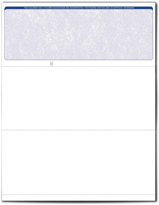 Alt view image 2 of 2 - Secure Checks - 1000 Blank Business Voucher Checks - Blue Classic - 1000 Sheets Form #1000 - Check on Top
