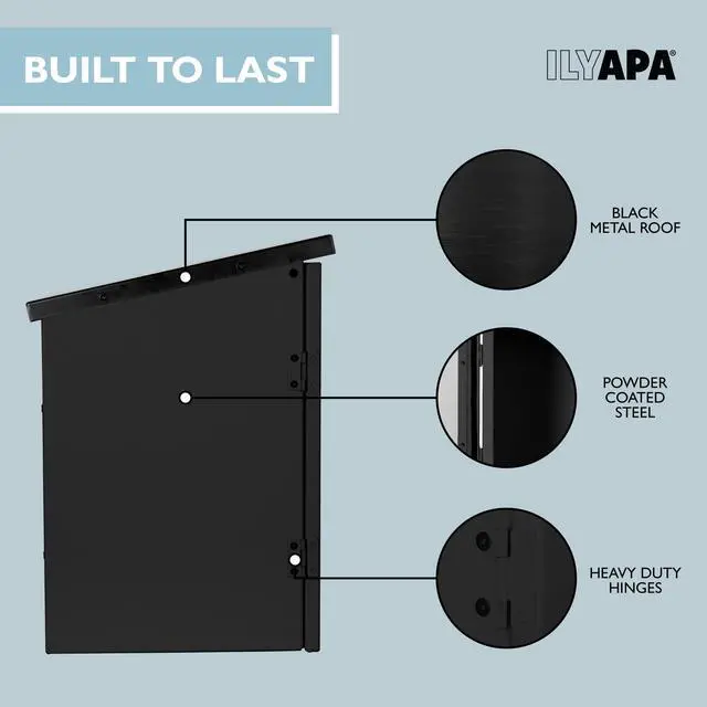 Alt view image 3 of 5 - Library Box Outdoor, 13x11x17 Black - Little Free Book Exchange Kit | Steel, All Weather Material, HD Construction, For Neighborhood & Community Book Sharing, Library Kit