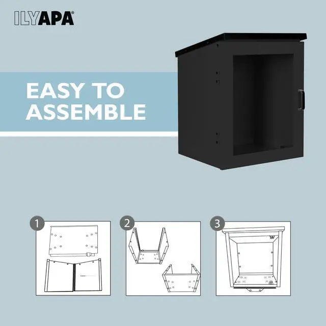 Alt view image 5 of 5 - Library Box Outdoor, 13x11x17 Black - Little Free Book Exchange Kit | Steel, All Weather Material, HD Construction, For Neighborhood & Community Book Sharing, Library Kit