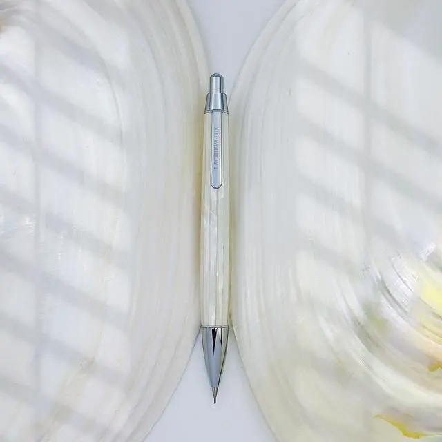 Alt view image 4 of 6 - Mother of Pearl Mechanical Pencil 0.7mm, Elegant Metal Pencil for Drawing and Sketching, Includes 12 Lead Refills
