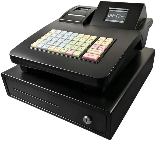 Main image of Electronic Cash Register for Small Business, POS System with Receipt Printer for Retail and Restaurant, Simple Cashier Register with Manual Override, Cajas Registradoras para Negocios
