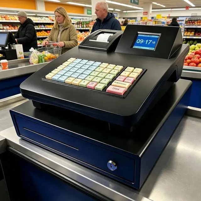 Alt view image 5 of 6 - Electronic Cash Register for Small Business, POS System with Receipt Printer for Retail and Restaurant, Simple Cashier Register with Manual Override, Cajas Registradoras para Negocios