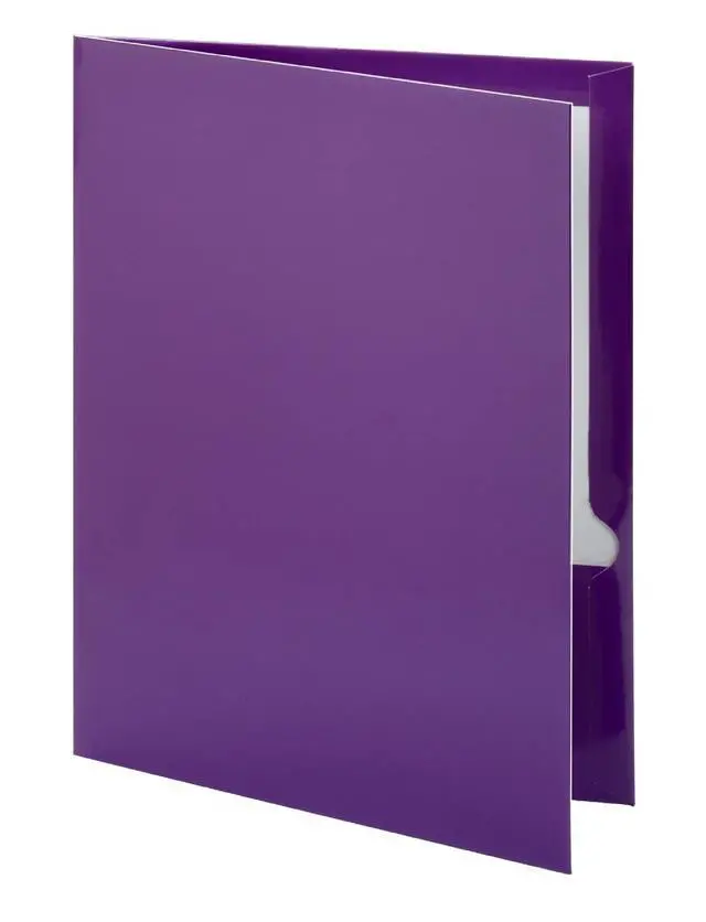 Alt view image 3 of 5 - Metallic Two-Pocket Folders, Purple, Letter Size, 25 per Box (5049526), 8-1/2 x 11 Inches (Pack of 2)